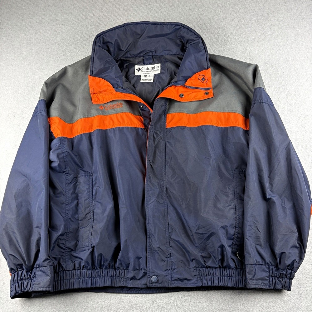Vintage 1998 Columbia Bugaboo Jacket Men's XL Navy Orange Gray Ski Shell 90s